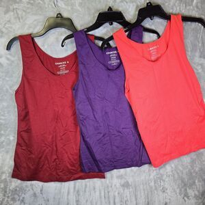 NWT 3 Chances R Tank Tops Shirts Womens 1x/2x Pink Red Purple Stretch Slimming